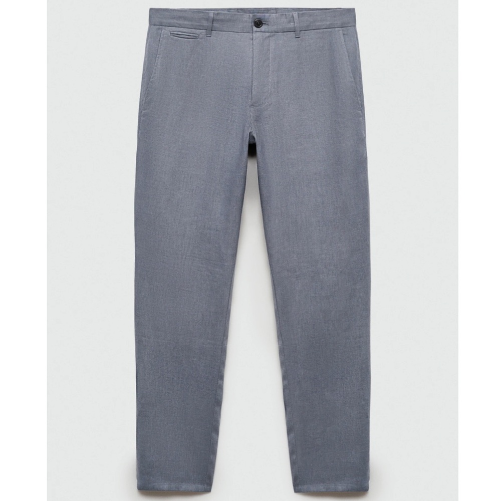 Mango. SLIM-FIT 100% LINEN PANTS